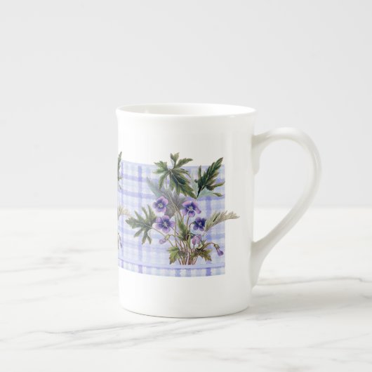 Sweet Violets Botanische Floral Bone China Mok (Rechts)