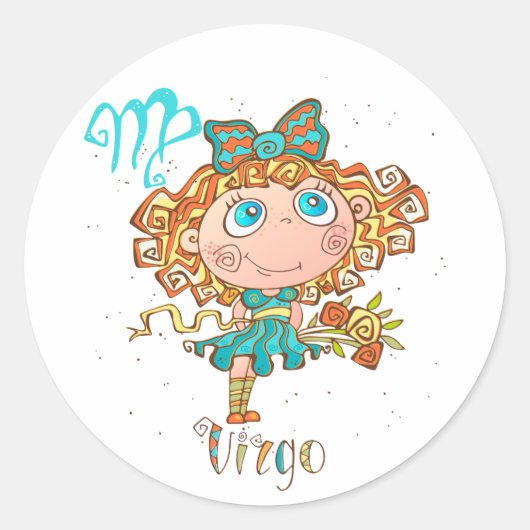 Sweet Virgo Child Ronde Sticker (Voorkant)