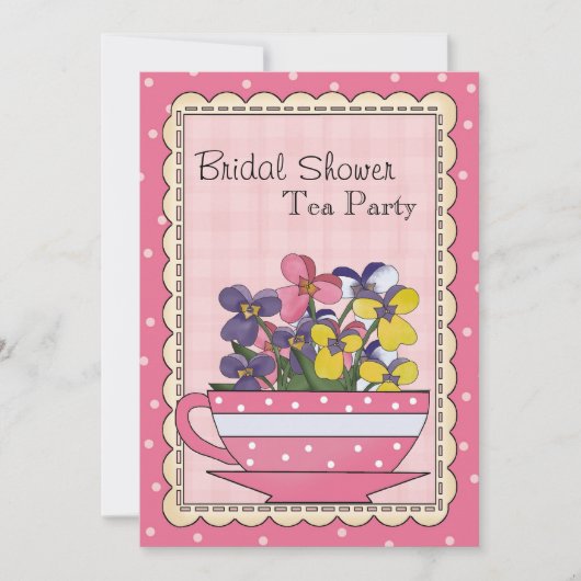 Sweet Vrijgezellenfeest Tea Party Invitation Kaart (Voorkant)