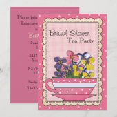 Sweet Vrijgezellenfeest Tea Party Invitation Kaart (Voorkant / Achterkant)