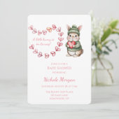 Sweet Watercolor Bunny Baby Shower  Kaart (Staand voorkant)