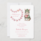 Sweet Watercolor Bunny Baby Shower  Kaart (Voorkant)