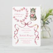 Sweet Watercolor Bunny Baby Shower  Kaart (Staand voorkant)