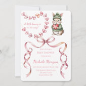 Sweet Watercolor Bunny Baby Shower  Kaart (Voorkant)