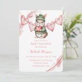 Sweet Watercolor Bunny Baby Shower Kaart (Staand voorkant)