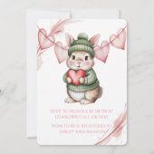 Sweet Watercolor Bunny Baby Shower Kaart (Achterkant)
