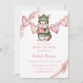 Sweet Watercolor Bunny Baby Shower Kaart (Voorkant)