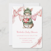 Sweet Watercolor Bunny Baby Shower  Kaart (Voorkant)
