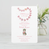 Sweet Watercolor Bunny Baby Shower  Kaart (Staand voorkant)