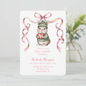 Sweet Watercolor Bunny Baby Shower  Kaart (Staand voorkant)