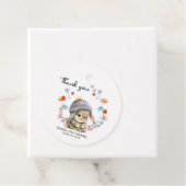 Sweet Watercolor Bunny Floral First Birthday  Bedankjes Labels (In situ)