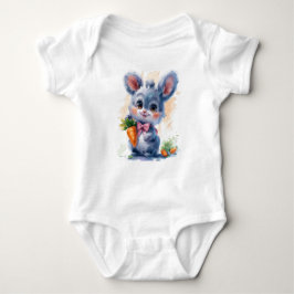 Sweet Watercolor Bunny met Wortel Romper