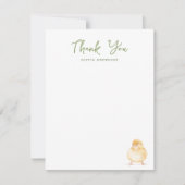Sweet Watercolor Chick Baby Shower  Bedankkaart (Voorkant)