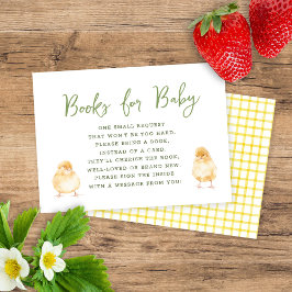 Sweet Watercolor Chicks Books For Baby Shower Informatiekaartje