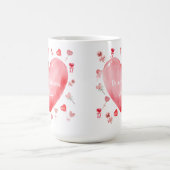 Sweet Watercolor Heart Valentine Mug Koffiemok (Center)