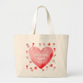 Sweet Watercolor Heart Valentine Tote Bag