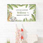Sweet Watercolor Safari Welcome Birthday Banner (Insitu)