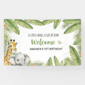 Sweet Watercolor Safari Welcome Birthday Banner (Horizontaal)
