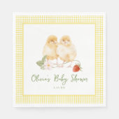 Sweet Watercolor Strawberry Chicks Baby Shower Servet (Voorkant)
