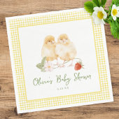 Sweet Watercolor Strawberry Chicks Baby Shower Servet