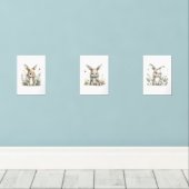 Sweet watercolour fairy bunny illustration muurkunst sets (Houten vloer)