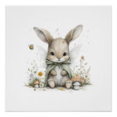 Sweet watercolour fairy bunny illustration perfect poster (Voorkant)