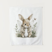 Sweet watercolour fairy bunny illustration wandkleed (Voorkant)