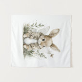 Sweet watercolour fairy bunny illustration wandkleed (Voorkant (horizontaal))