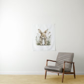 Sweet watercolour fairy bunny illustration wandkleed (In situ)