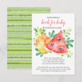 Sweet Watermelon Baby shower Boek voor Baby Kaart (Voorkant / Achterkant)