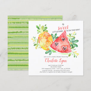 Sweet Watermelon Baby shower Invitation Kaart
