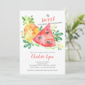 Sweet Watermelon Baby shower Invitation Kaart (Staand voorkant)