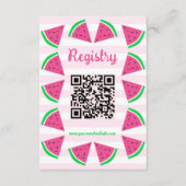 Sweet Watermelon Baby shower Registry Informatiekaartje (Voorkant)