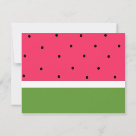 Sweet Watermelon Birthday Uitnodiging (Achterkant)