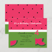 Sweet Watermelon Birthday Uitnodiging (Voorkant / Achterkant)