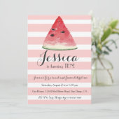 Sweet Watermelon Birthday Uitnodiging voor meisjes (Staand voorkant)