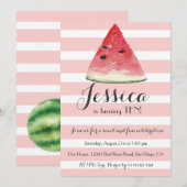 Sweet Watermelon Birthday Uitnodiging voor meisjes (Voorkant / Achterkant)