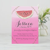 Sweet Watermelon Birthday Uitnodiging voor meisjes (Staand voorkant)