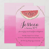 Sweet Watermelon Birthday Uitnodiging voor meisjes (Voorkant / Achterkant)