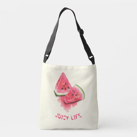 Sweet Watermelon Crossbody of Canvas tas Aangepast (Achterkant)