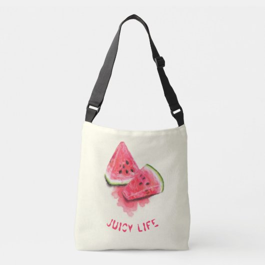 Sweet Watermelon Crossbody of Canvas tas Aangepast (Voorkant)