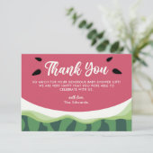 Sweet Watermelon Dank je zomerse Baby shower Bedankkaart (Staand voorkant)