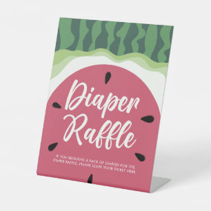 Sweet Watermelon Diaper Raffle Summer Baby shower Reclamebord Met Voetstuk