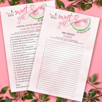 Sweet Watermelon dubbelzijdig Baby shower spelletj