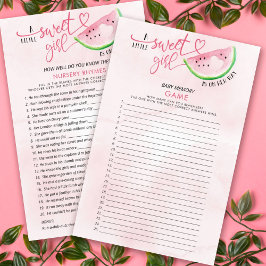 Sweet Watermelon dubbelzijdig Baby shower spelletj