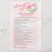 Sweet Watermelon dubbelzijdig Baby shower spelletj (Voorkant)