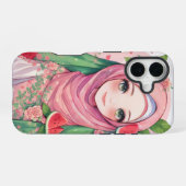 Sweet Watermelon Girl – Cute Anime iPhone 15 Case 16 Hoesje (Achterkant horizontaal)