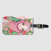 Sweet Watermelon Girl – Cute Anime iPhone 15 Case Bagagelabel (Voorkant (horizontaal))