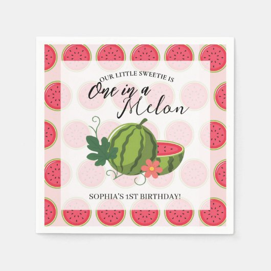Sweet Watermelon Ribbon Invitation Servet (Voorkant)