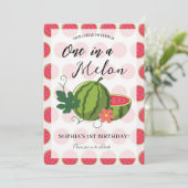 Sweet Watermelon Ribbon Summer Invitation Kaart (Staand voorkant)